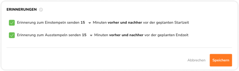 Time tracking policy settings – Reminders
